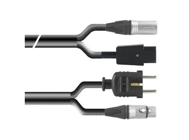 ProAudio TOUR66450L05BK Kombikabel 5m, XLRm-XLRf + Schuko/EUR, Sort 