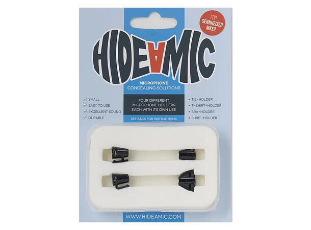 Hide-a-mic for Senneheiser MKE2 4 different holders in case, Black