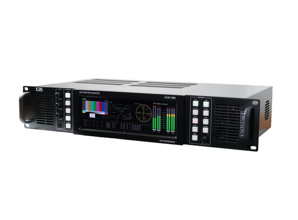 K2E ULM-1264G 2RU SDI monitor Dante Diagnostics & Monitoring Rack