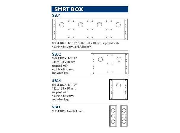 SMRT SB34 BOX 122 x 138 x 80 kvartboks 3U (3 pkt pr U) 