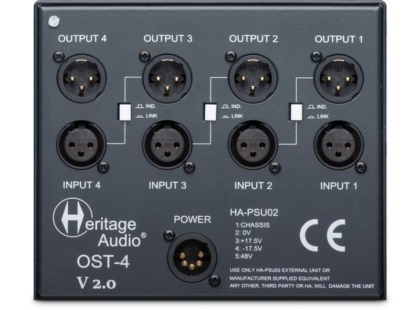 Heritage Audio OST4 V2 500-Rack 4-slot 500 Serie rack, 4 slot, LINK