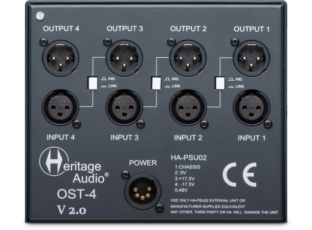 Heritage Audio OST4 V2 500-Rack 4-slot 500 Serie rack, 4 slot, LINK 