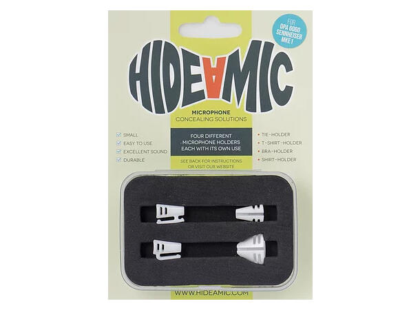 Hide-a-mic for DPA 6060/6061 4 different holders in case, White