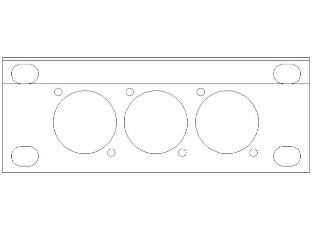 SMRT SP1403X 1U 3D m.skr til SB34 3 hulls panel til SB34 