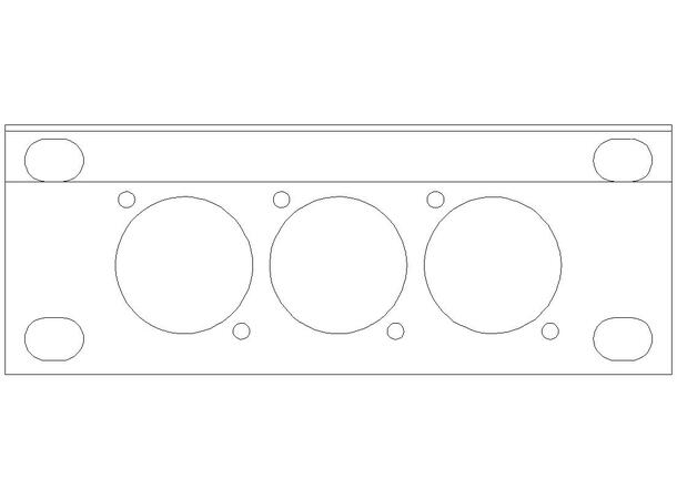 SMRT SP1403X 1U 3D m.skr til SB34 3 hulls panel til SB34