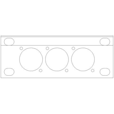 SMRT SP1403X 1U 3D m.skr til SB34 3 hulls panel til SB34
