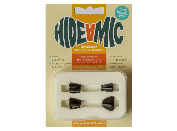 Hide-a-mic for DPA 4060/4061/4071 4 different holders in case, Black