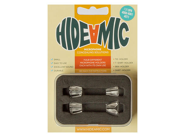 Hide-a-mic set DPA 4060/4061/4071 4 different holders in case, Transparent