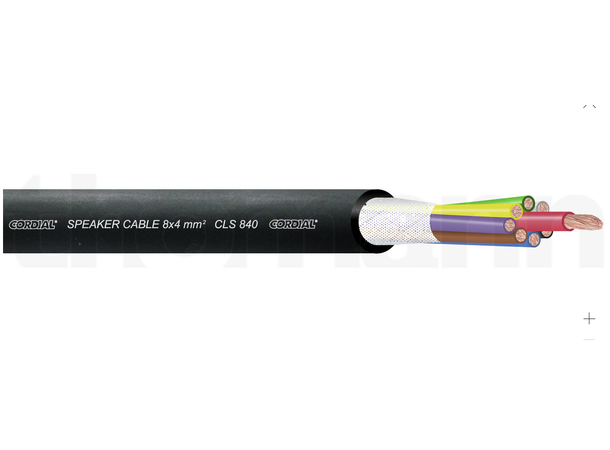 Cordial CLS 840 BLACK pr meter 8 x 4mm2 høyttalerkabel 