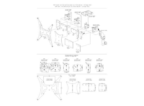 K&M 24354 Adapter panel 2 Universelt adapterpanel høyttalerstativ