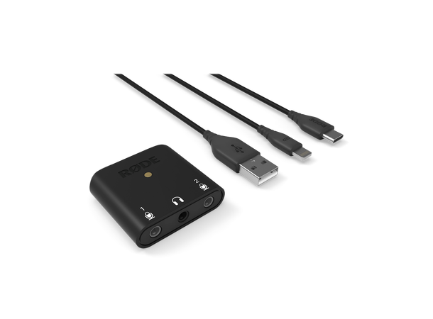Røde AI-Micro dual-channel interface audio to a mobile device 