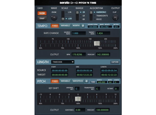 Serato Pitch 'n Time Pro Time stretching/pitch shifting 