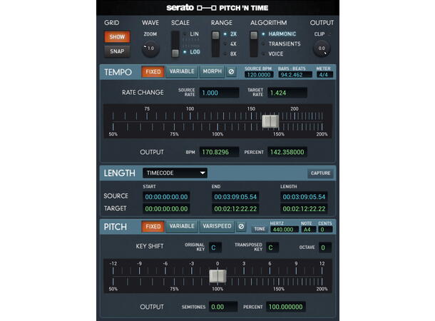 Serato Pitch 'n Time Pro Time stretching/pitch shifting