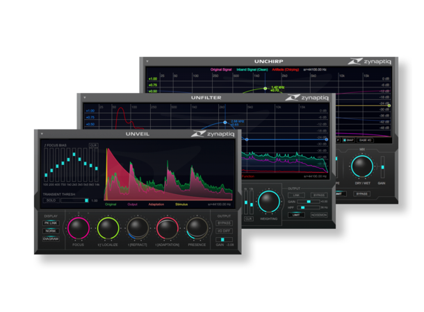 Zynaptiq REPAIR bundle Unveil, Unfilter, Unchirp Bundle 