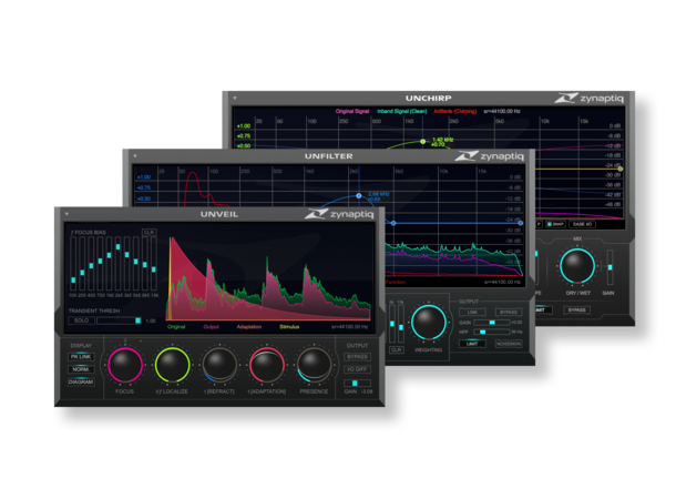 Zynaptiq REPAIR bundle Unveil, Unfilter, Unchirp Bundle