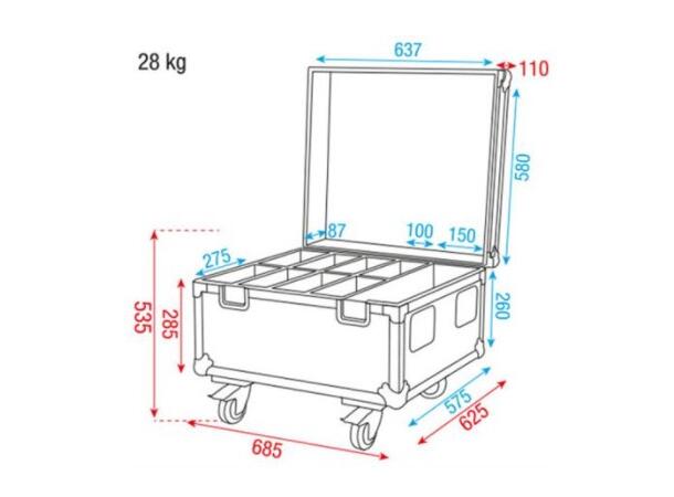 FS Flightcase for SnowPAR Flightcase for 8 x SnowPAR 