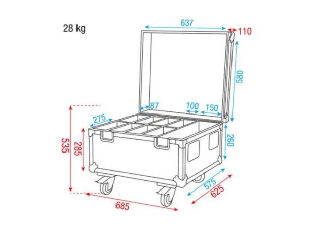 FS Flightcase for SnowPAR Flightcase for 8 x SnowPAR