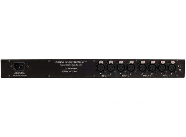 Glensound GS-MON004 4ch høyttaler Fire kanalers 1u 19" ackhøyttaler