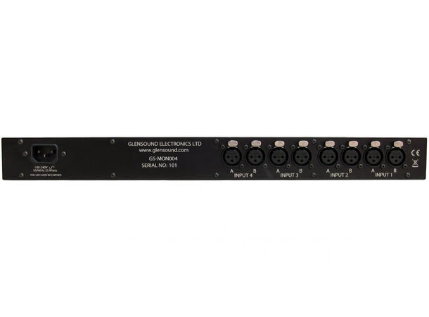 Glensound GS-MON004 4ch høyttaler Fire kanalers 1u 19" ackhøyttaler 