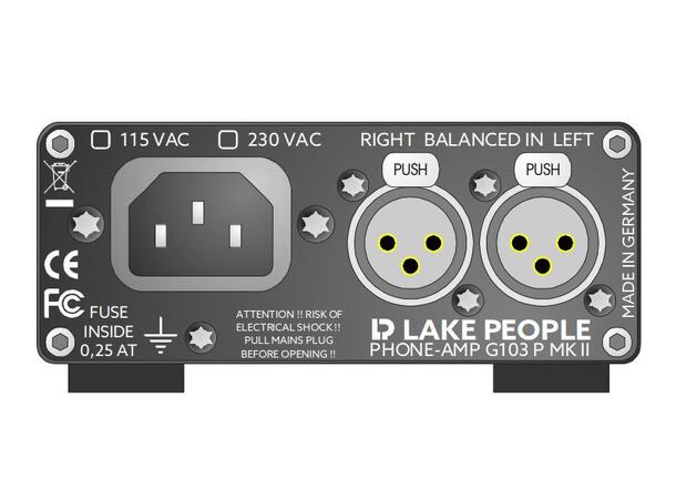 Lake People G103 P MKII hodetelefon amp. XLR-Stereo headphone amplifier 