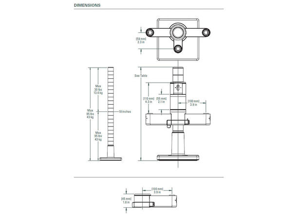O.C.White PMB-2-13 ProBoom Gen2 Dual Post Mounting Bracket 