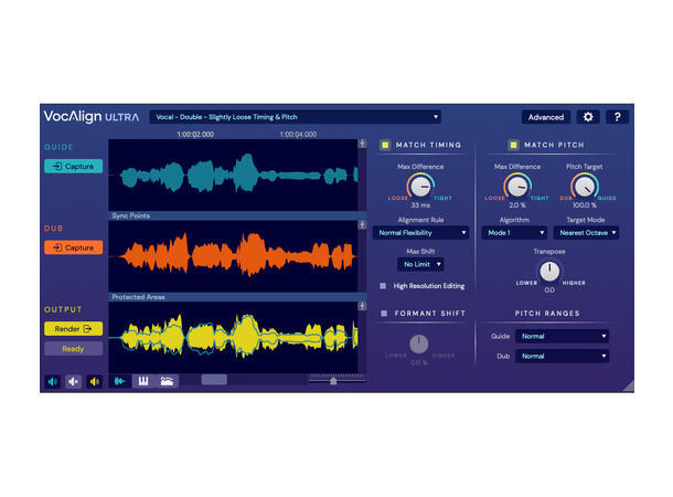 Synchro Arts VocAlign Ultra Advanced timing og pitch 