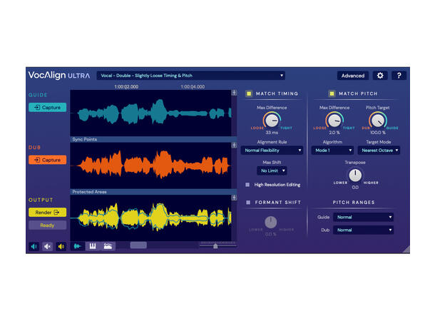 Synchro Arts VocAlign Ultra Advanced timing og pitch