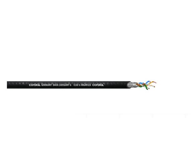 Cordial m kabel CCAT 6 HIGHFLEX Robust fleksibel datakabel svart kappe 