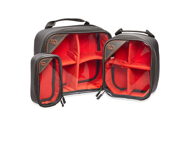 K-Tek KGBSETX Gizmo-X Bag Set (S, M, L) Orange interior