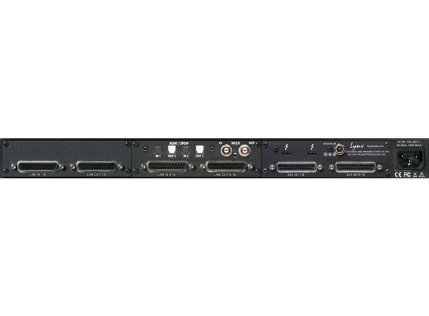 Lynx Aurora(n)16, ADAT & AES3  I/O TB3 16-channel 24-bit/192 kHz AnalogI/O ADAT 