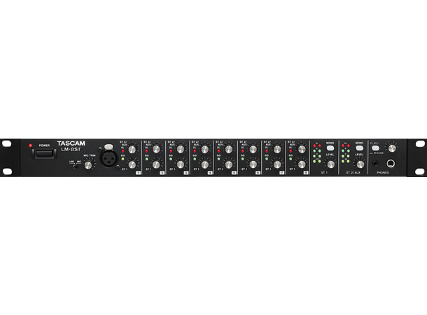 TASCAM LM-8ST Line mixer, 8 stereo ins+mic/line in on front panel 
