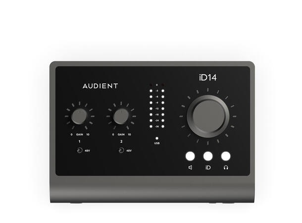 Audient iD14 mk2 10i/6 IO Lydkort 2 x Klasse A mikrofonpre/ Linje+ADAT 