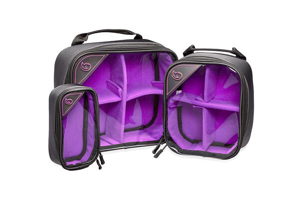 Stingray by K-Tek Gizmo-X Bag Set of 3 (L,M,S), Purple interior 