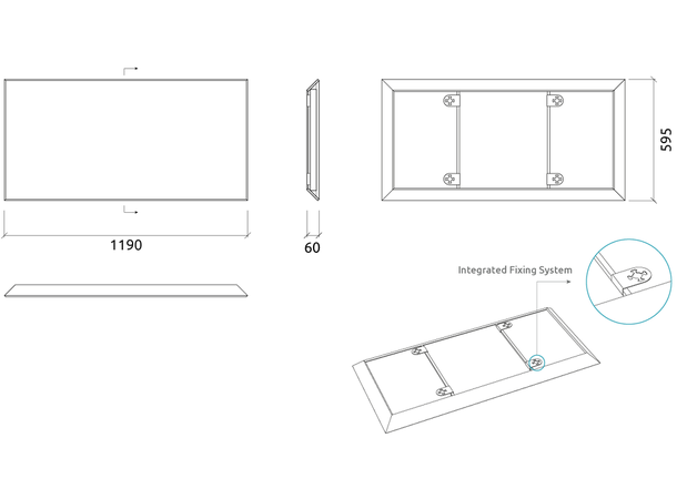 Artnovion Sparta Absorber Antrasit grå Pakke med 4 paneler, 1190x595x60mm, grå