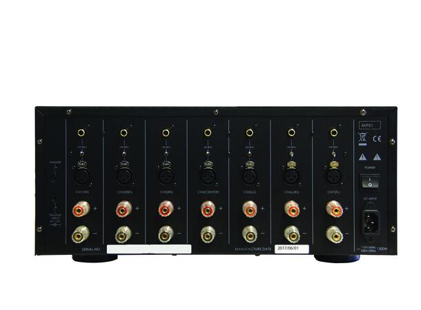 IOTA Enterprises Ltd. AVXP1 forsterker 7 kanals 150w RMS 8 ohm Demo 