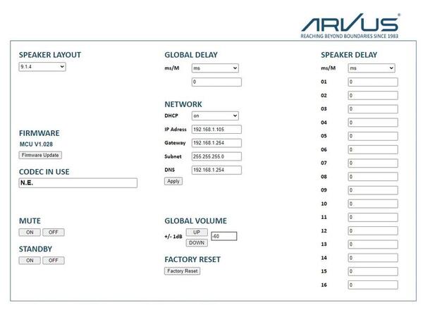 Arvus H1-D Dolby Atmos Decoder DANTE Opp til 16 kan.fra HDMI til DANTE/AES67