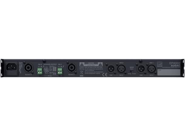 Audac EPA502 2ch amp Audac EPA502 Vifteløs forsterker 