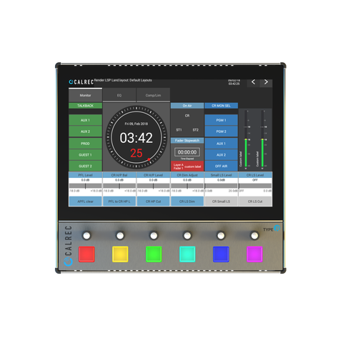 Calrec Type R Large Soft Panel Touch-controllable via the TFT display