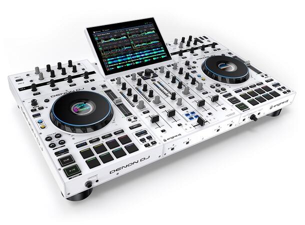 DENON DJ PRIME 4+ Special Edition White 4-kanals frittstående DJ-kontroller 