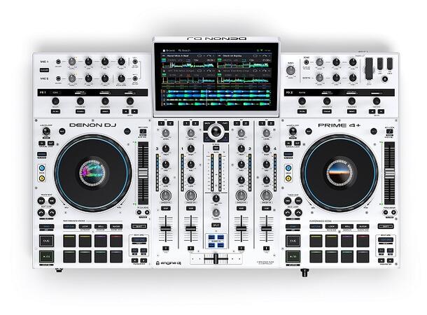 DENON DJ PRIME 4+ Special Edition White 4-kanals frittstående DJ-kontroller 