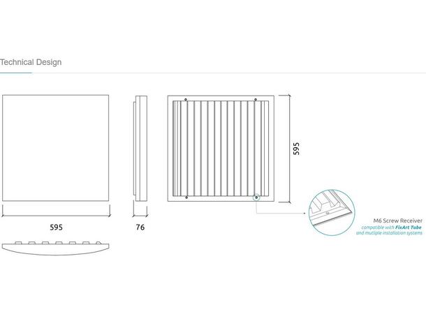 Artnovion Andrea - Absorber 3.0 White Moonlight White, 6 paneler, 595x595x76mm 