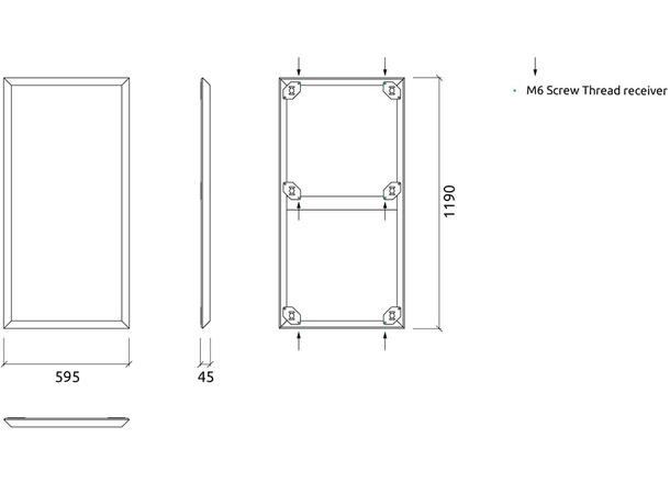 Artnovion Troy Medical CL RCT - Lys grå Pakke 5 paneler 1190 x 595 x 45 mm 