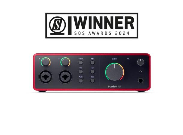 Focusrite Scarlett 4i4 Gen4 USB-lydkort, 4 inn/4 ut 