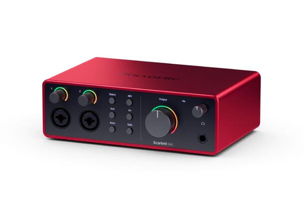 Focusrite Scarlett 4i4 Gen4 USB-lydkort, 4 inn/4 ut 