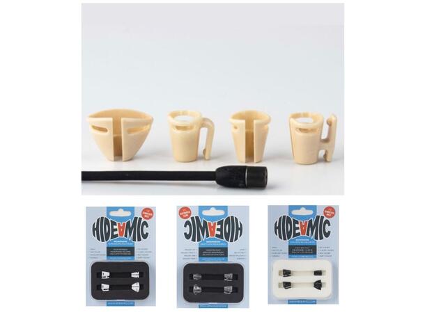 Hide-a-mic for Senneheiser MKE2 4 different holders in case 