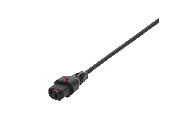 IECLOCK IEC C13 Lock kabel, 3 meter Låser i alle standard C13/14 