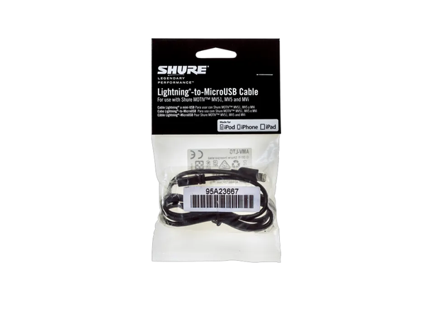 Shure AMVL-LTG MicroB-to-Lightning Cable