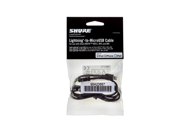 Shure AMVL-LTG MicroB-to-Lightning Cable 