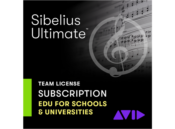 Sibelius ULTIMATE TEAM 1-års Leie EDU NY NEW LICENSE -- Education Pricing