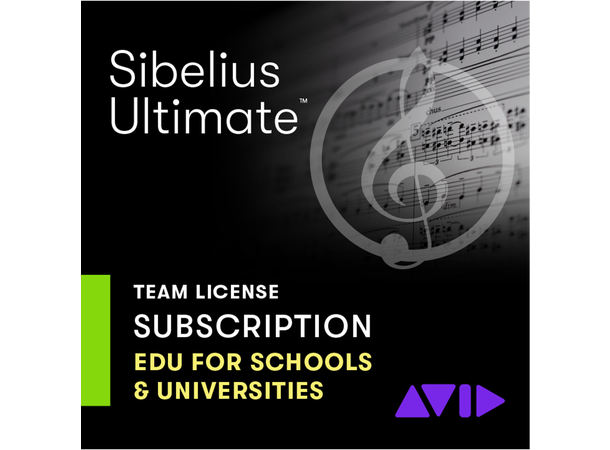 Sibelius ULTIMATE TEAM 1-års Leie EDU NY NEW LICENSE -- Education Pricing 